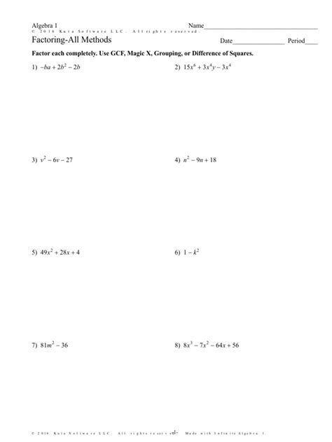 Factor By Grouping Worksheet