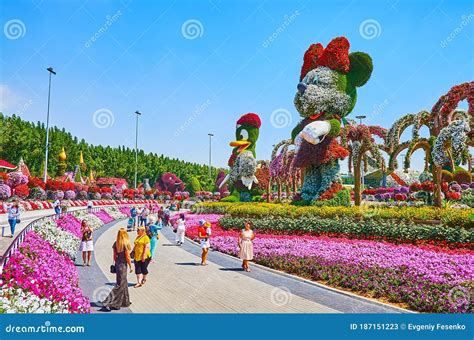 The Alley of Disney Cartoon Characters in Miracle Garden, Dubai, UAE ...