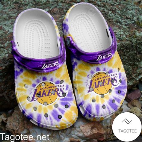 Los Angeles Lakers Logo Tie Dye Crocs Clogs - Tagotee