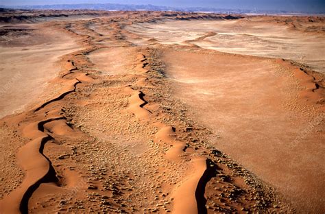 'Aerial view of linear sand dunes, Namibia' - Stock Image - F031/9836 ...