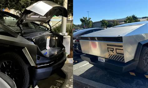 Tesla Cybertruck powered frunk and tonneau cover get up close look [Video] - Drive Tesla