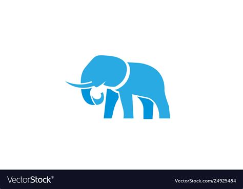 Creative blue elephant logo Royalty Free Vector Image