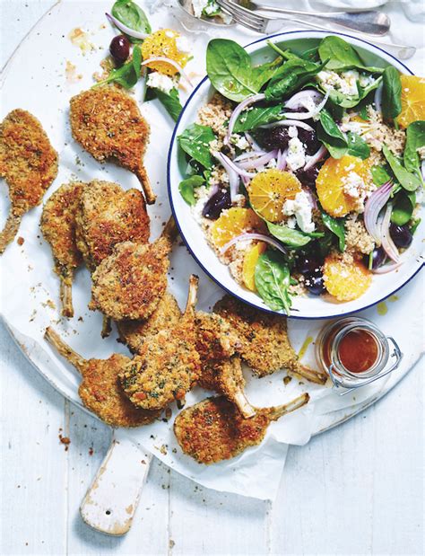 Crumbed lamb cutlets with orange and couscous salad | Food & Home Magazine