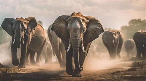 Premium AI Image | Elephants on a safari in africa