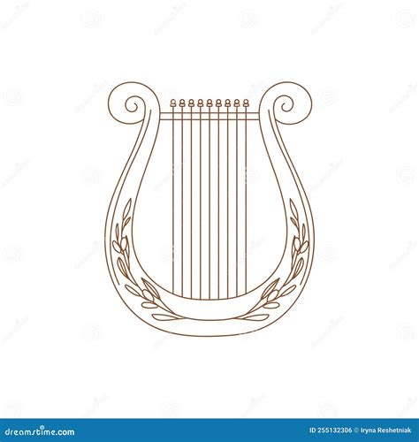 Ancient Lyre Icon. Harp Hand Drawn Musical Instrument Stock Vector ...