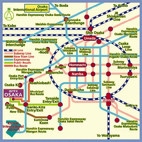 Public Transportation Map of Osaka | Osaka, Osaka japan, Tourist map