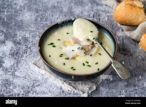 Cullen skink - traditional Scottish soup made of smoked haddock ...