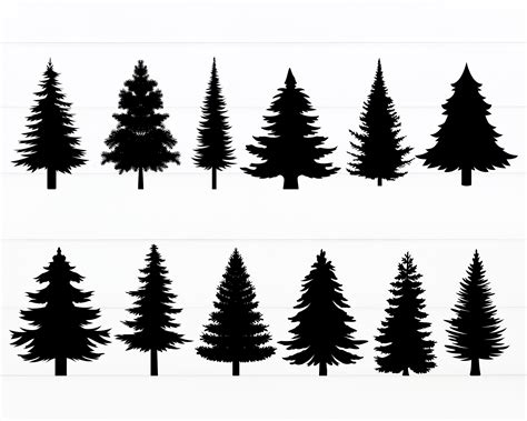 Pine Tree Svg Bundle Tree Silhouette Svg Christmas Svg Pine - Etsy Israel