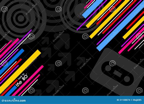 80's pop music background stock illustration. Illustration of flat - 31108874