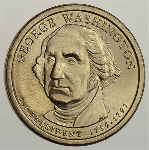 RARE Error - 2007 George Washington Dollar Coin - 1st President - Missing Edge Letters - Tough ...