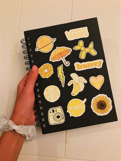 Yellow Themed Notebook 🌻 | Diy notebook cover, Diy notebook cover for school, Diy notebook