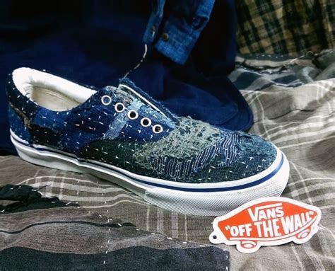 【VANS×Sashiko Boro】 "off the wall" more than "off the wall" using the indigo dyed mosquito nets ...