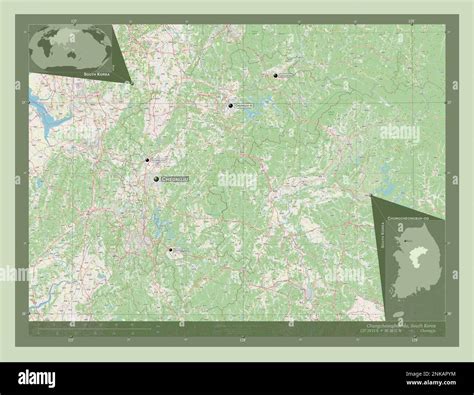 Chungcheongbuk-do, province of South Korea. Open Street Map. Locations ...