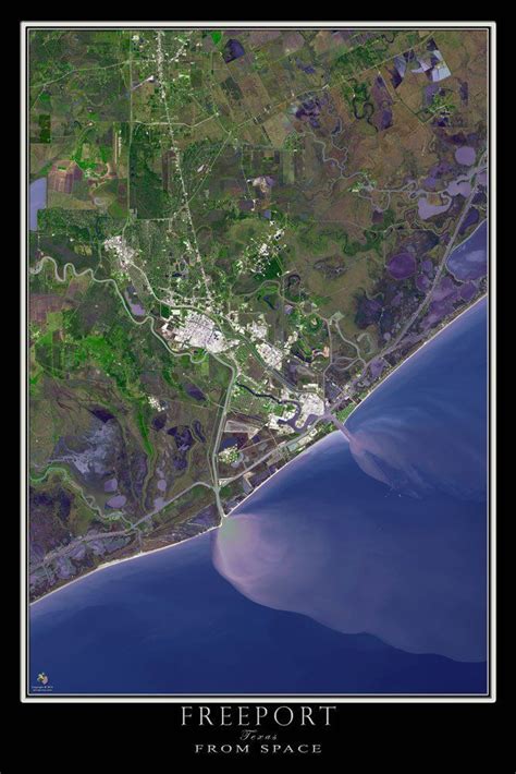 The Freeport Texas Satellite Poster Map (With images) | Freeport texas