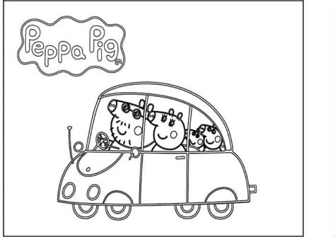 Peppa Pig In A Car Coloring Pages | Peppa pig coloring pages, Birthday coloring pages, Happy ...