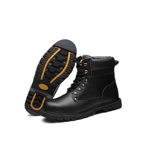 Black Leather Safety Boots for Working - China Rubber Shoes and Safety ...