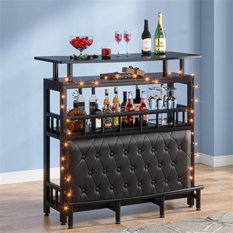 Winston Porter Home Bar Unit with Storage Shelves Bar Cabinet & Reviews ...