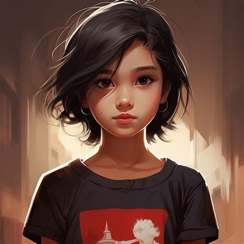 Premium AI Image | Cute gilr character tomboy cartoon