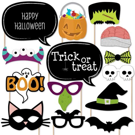 Trick or Treat - Halloween Party Photo Booth Props Kit - 20 Count ...