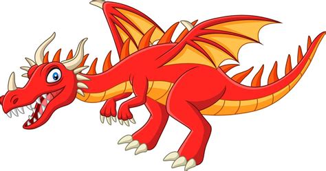 Cartoon red dragon on white background 8387097 Vector Art at Vecteezy