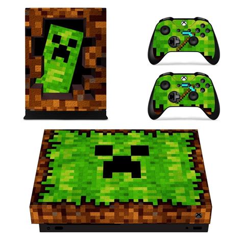 Minecraft decal skin sticker for Xbox One X console and controllers