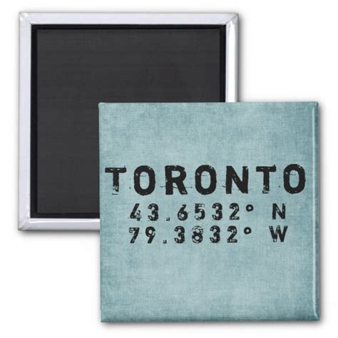 Toronto Latitude Longitude Denim Magnet | Zazzle.ca