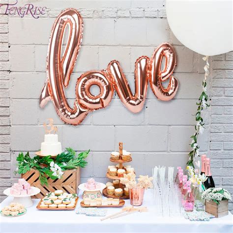 FENGRISE Love Balon Love Birthday Party Decorations Kids Letter Balon Love Bride Anniversaire ...