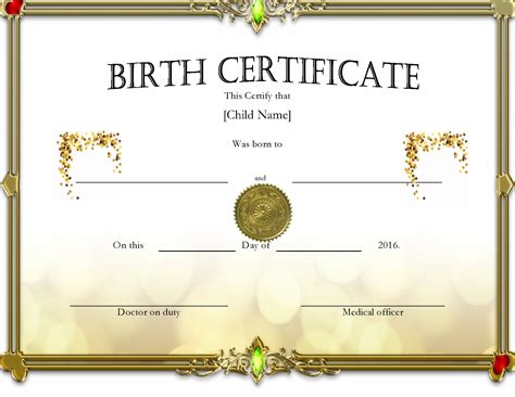 Free Blank Printable Birth Certificates - FREE PRINTABLE TEMPLATES