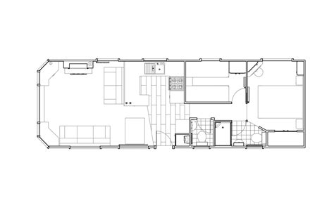 Static Caravan-2 Bedrooms, AutoCAD Plan - Free Cad Floor Plans