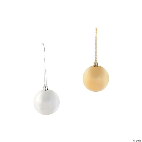 Round Silver & Gold Christmas Ornaments - Discontinued