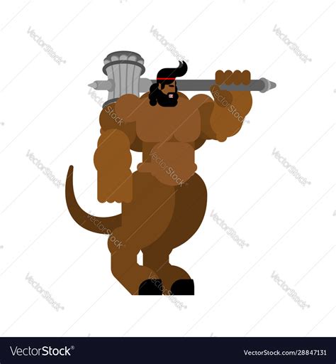 Minotaur strong powerful half human bull Vector Image