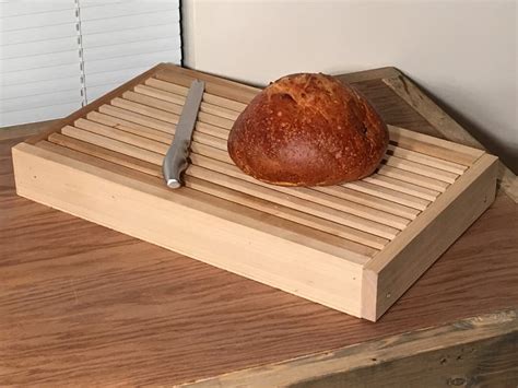 Bread Cutting Board With Crumb Catcher & Optional Breadknife | Etsy