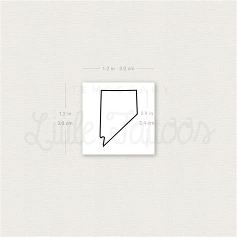 Nevada Map Outline Temporary Tattoo - Set of 3 – Little Tattoos