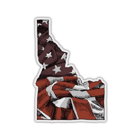 Idaho US Flag Sticker – CDA IDAHO Clothing Company