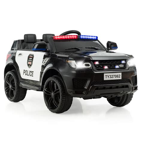 Costway Kids 12V Electric Ride On Car Police Car with Remote Control Black - Walmart.com