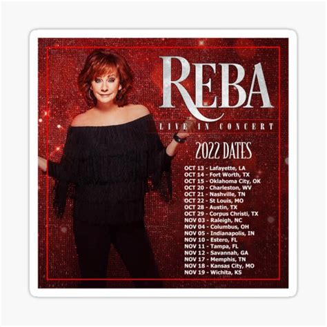 "Reba-Tour-2022---2023-Locations-and-Dates" Sticker for Sale by ...