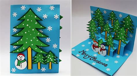 DIY 3D Christmas Pop Up Card | How to Make Christmas Greeting Card | Handmade Christmas Cards ...