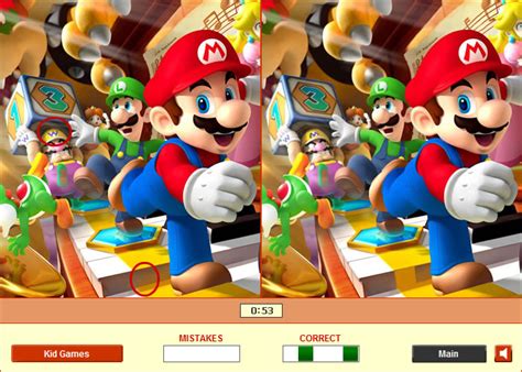 School Games Online: Super Mario - Find the Differences