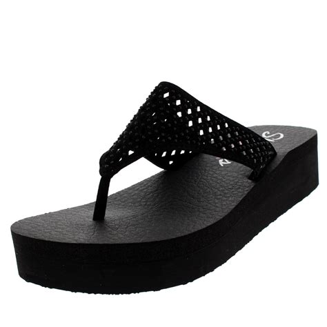 Skechers Yoga Foam Flip Flops Black - YogaWalls