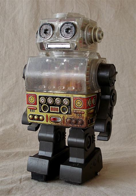 1960s PISTON ROBOT-Tin Litho & Plastic Battery Operated Robot Toy ...