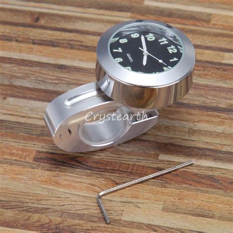 Universal Chrome Motorcycle Clock Waterproof Handlebar Clock Motorbike ...