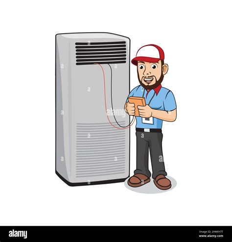 HVAC service cartoon character design illustration vector eps format , suitable for your design ...