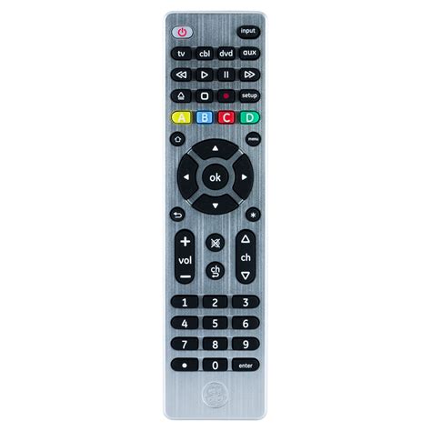 GE 4-Device Universal TV Remote Control in Brushed Silver, 33709 ...