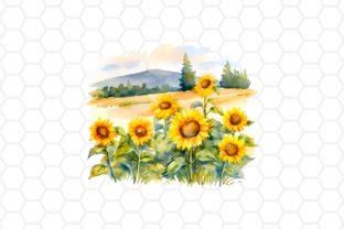 Sunflower Field Watercolor Clipart PNG Graphic by DreanArtDesign · Creative Fabrica