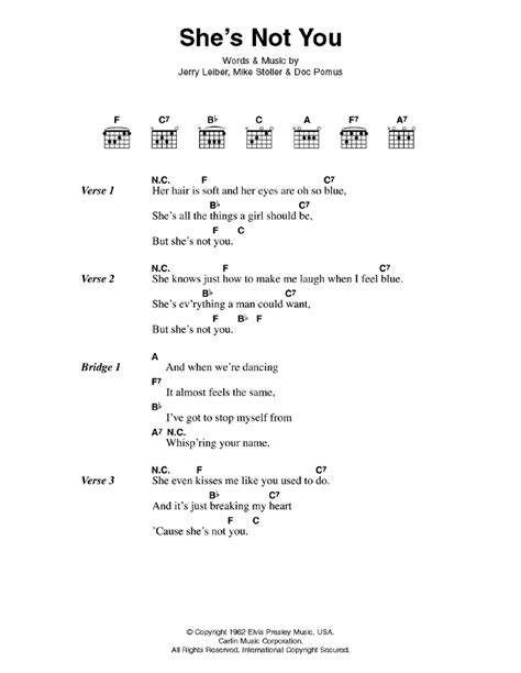 She's Not You by Elvis Presley - Guitar Chords/Lyrics - Guitar Instructor