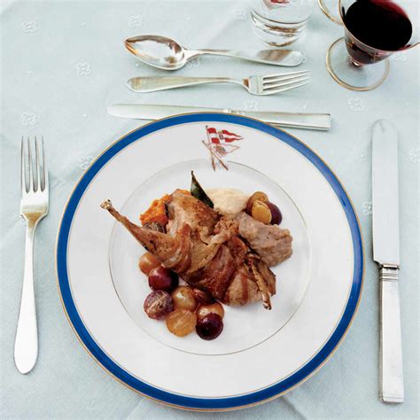 Roast Squab with Bacon and Grapes Recipe - Florence Daniel Marzotto