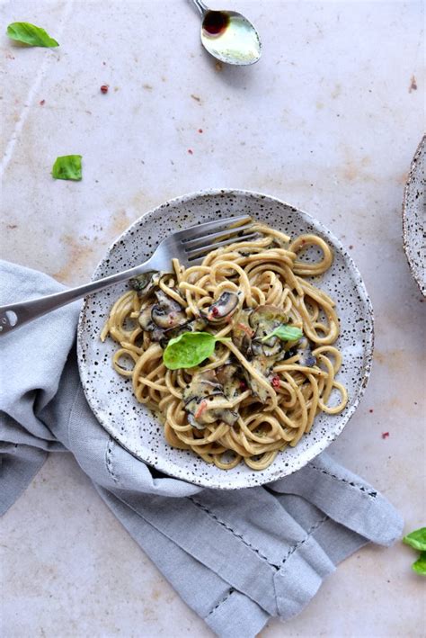 Mushroom Spaghetti flavoured with vanilla. A recipe by Gayatri Singh