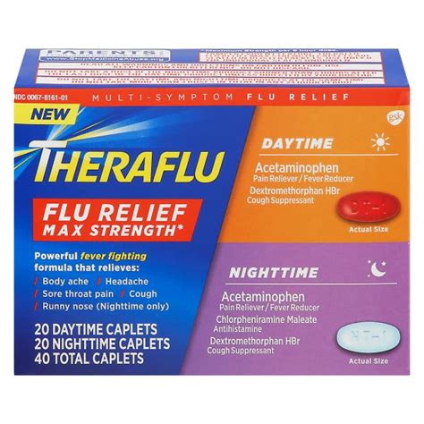 Theraflu Flu Relief, Multi-Symptom, Max Strength, Daytime/Nighttime, Caplets | Publix Super Markets