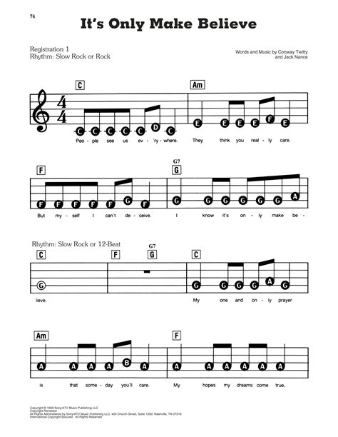 New piano sheet music on Modern Score : It's Only Make Believe - Partition Autre - 3,00 ...