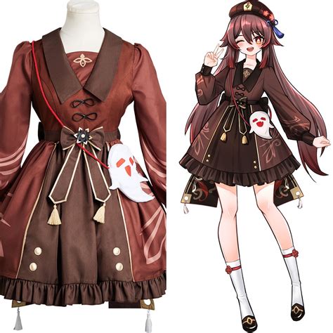 Genshin Impact Hutao Cosplay Costume Lolita Dress Outfits Halloween Carnival Suit | Shopee ...